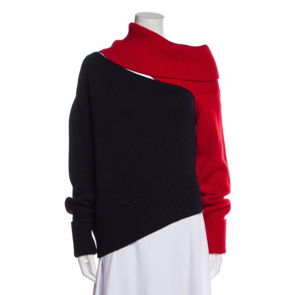 **LAST CALL** MONSE EUC Asymmetrical Cutout Sweater in Olive Green Size S - Picture 10 of 12